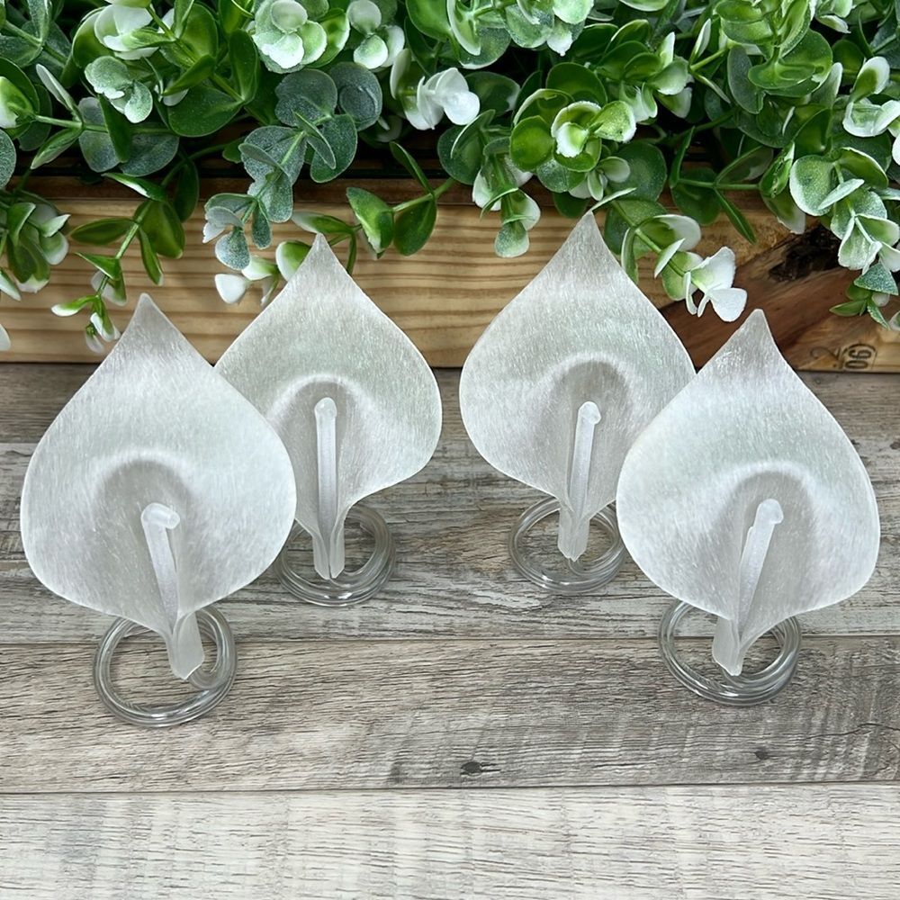 Lily Lucite Modern Floral Napkin Rings, Set of 4